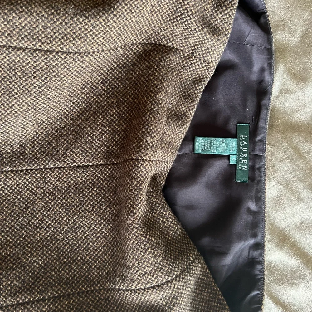 Ralph Lauren Brown Tweed Midi Skirt